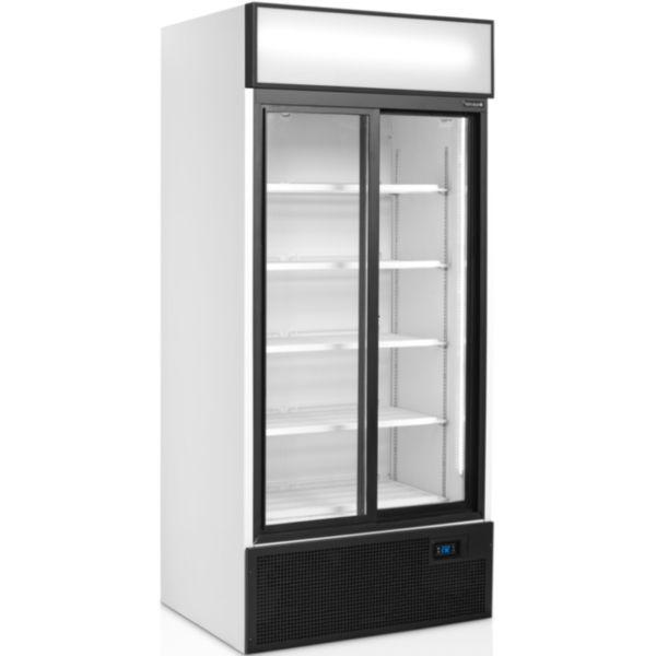 Glasdeur koelkast 2-deurs met witte binnen als buitenzijde