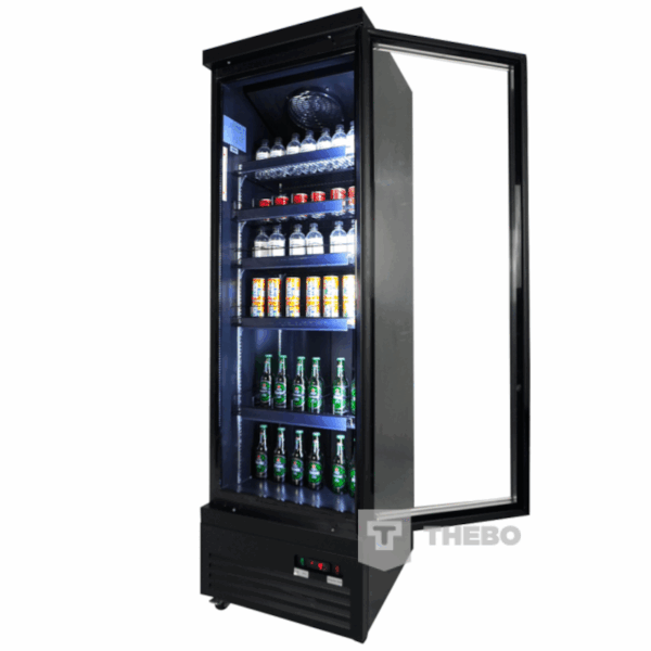 7526.0100 Combisteel zwarte koelkast glazen deur